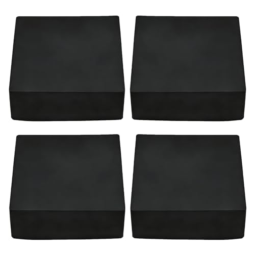 EASYEAH 4"(100 mm) Square Chair Leg Caps, Silicone Chair Leg Floor Protectors, Flexible End Caps, Non-Slip Rubber Chair Feet Covers for Hardwood Floors, Tables & Patio Furniture, Black (4 PCS) - size: 4"(100 Mm)