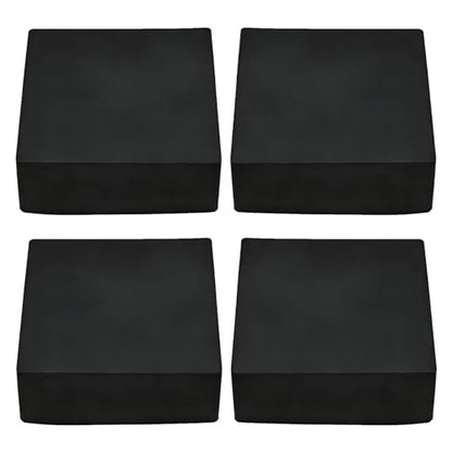 EASYEAH 4"(100 mm) Square Chair Leg Caps, Silicone Chair Leg Floor Protectors, Flexible End Caps, Non-Slip Rubber Chair Feet Covers for Hardwood Floors, Tables & Patio Furniture, Black (4 PCS) - size: 4"(100 Mm)