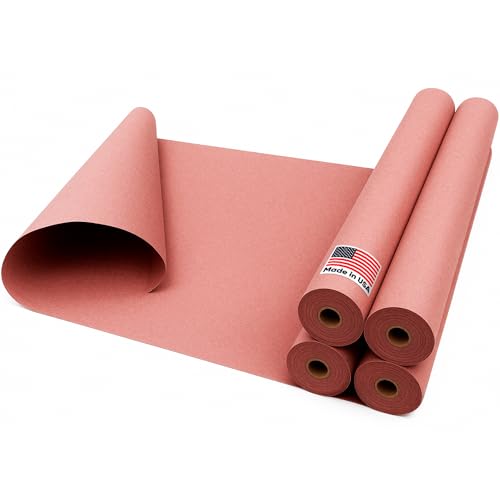 Floor Protection Paper 36" x 1992" (166’) Red Rosin Paper Roll (Pack of 4) - Made in USA Thick Heavy-Duty 7 mil Masking Paper for Surface Protection from Paint, Dust, Foot Traffic - style: 1992 sq ft (36" Pack of 4 Rolls)