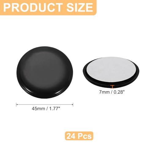 uxcell 24Pcs Plastic Furniture Sliders 1.77" Self-Adhesive Round Furniture Leg Protectors, Table Chairs Foot Cups Sliders Reusable Furnishing Movers for Hardwood Floors Tile Laminate - size: 1.77"