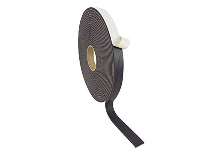 WOD SSFLDFT Closed Cell Sponge Rubber Foam Tape, 3/8 inch Thick, 3/4 inch x 30 ft. Made in USA Weatherstrip Seal, Windows and Doors Adhesive, Sound Proof Insulation, Black - size: 3/4"W,3/8"T,30'L