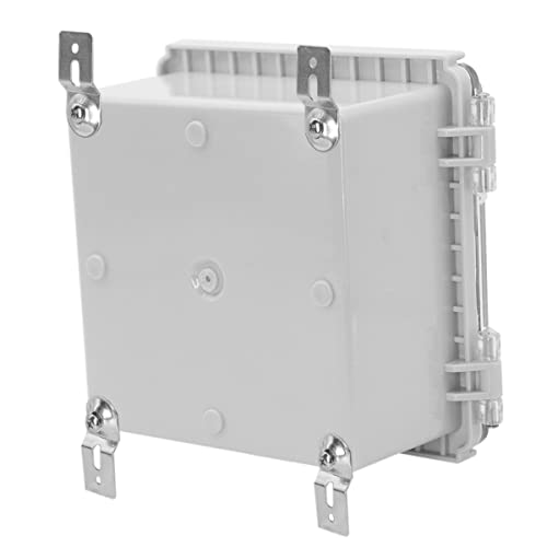 Zulkit Junction Box IP67 Waterproof Electrical Box Hinged Clear Cover Stainless Steel Latch Plastic Enclosure for Project w Mounting Plate Wall Bracket and 2 Cable Gland 5.9"x5.9"x3.5"/150x150x90mm - color: Clear Cover, size: 5.9"x5.9"x3.5"