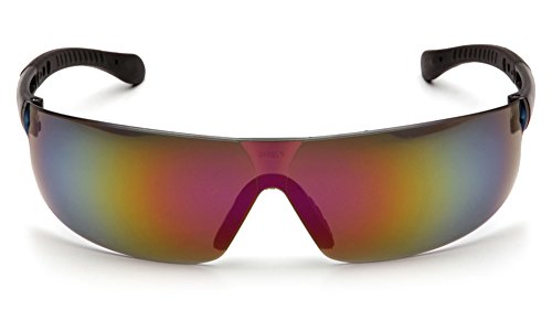 Pyramex Provoq Safety Eyewear Blue Mirror Lens Black Temples - color: Multi-color Mirror Lens/ Black Frame