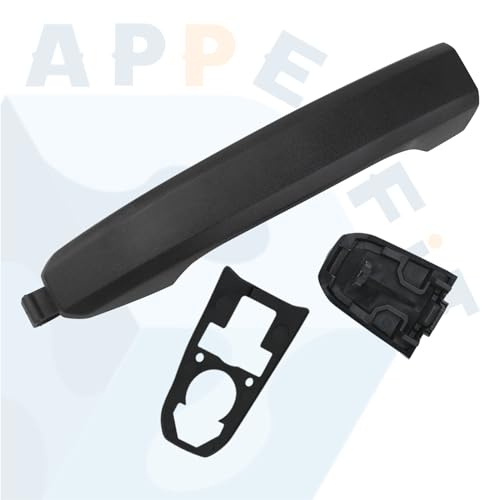 APPERFiT Door Handle w/Gasket Set - Rear Exterior LH/RH (Textured Black) Compatible with 2014-2020 Chevy Chevrolet Silverado Suburban Tahoe, GMC Sierra Yukon 22923605 22923599 - color: Textured Black RL/RR