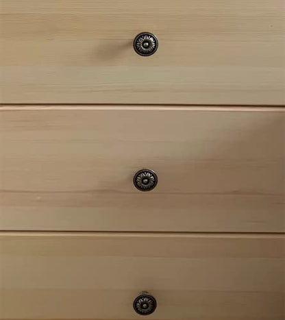 Pull Handle Metal Flower Shape Cabinet Drawer Door Knob Bronze Tone Pack of 4