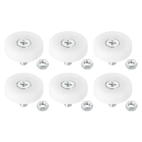 PATIKIL 26mm Drawer Rollers, 6 Pack Plastic Drawer Pulley Replacement Wheels Bearing Small Pulley with Nuts - size: 26mm