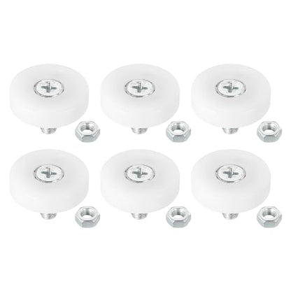 PATIKIL 26mm Drawer Rollers, 6 Pack Plastic Drawer Pulley Replacement Wheels Bearing Small Pulley with Nuts - size: 26mm
