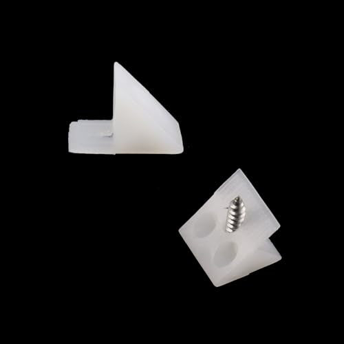 Oedema 150 Pcs Drawer Bracket Repair Wedges Fixing Mending Wedges Plastic 90 Degree Angle Code Corner Braces Fastener with Screws, White - color: White