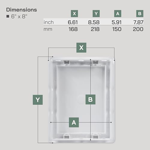 Vent Systems White ABS Plastic Access Panel 6 x 8 Inch (Cut-Out) - Access Door for Drywall, Wall, Ceiling - Electrical, Plumbing Service Wall Hole Cover - Inspection Door - 6.6 x 8.6 Inch (Outer) - size: 6 X 8 Inch / 150 X 200 Mm