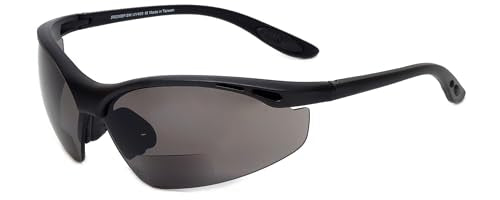 Calabria 91348 Anti Fog Bifocal Reading Safety Glasses Readers +1.50 Grey Mens Womens Wrap Around Eye Protection Protective - color: Smoke Grey