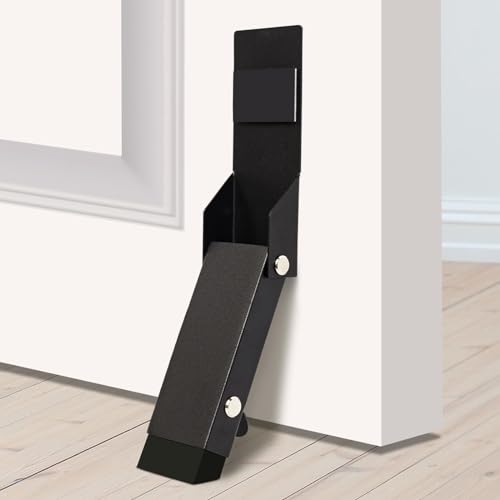 No Drilling Door Stopper Hold Door Open, Self Adhesive Door Stop, Door Stoppers for Bottom of Door, Kickdown Door Stop, Heavy Duty Door Wedge Catch, Easy Installation