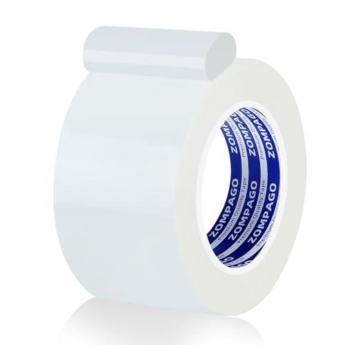 ZOMPAGO White Duct Tape Heavy Duty, 1.8in x 164FT, Tearable Strong Adhesive Waterproof Seal Tape for Indoor Outdoor Use, Multi Purpose for Packaging, Bundling, Repairs, Carpet Seaming, Crafts - color: White, size: 1.8in x164FT