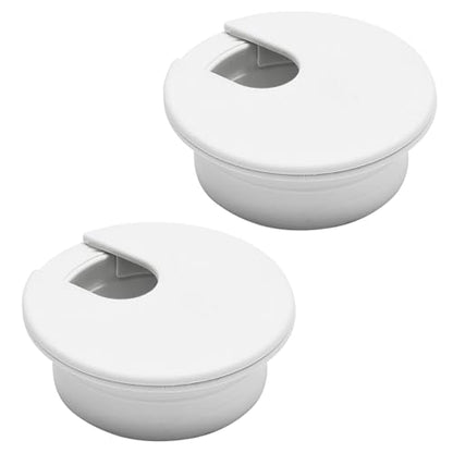 Desk Grommet 2" (50 mm), Desk Cord Hole Cover, Cable Grommet ABS Plastic, Desk Hole Grommet for Office and Home Table Cable, Detachable Cable Cord Organizer (White 2 Pcs) - size: 2" (50 mm), style: 2 pcs White