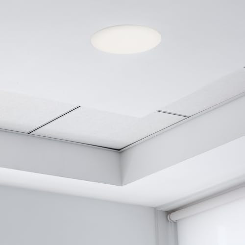 2Pcs CP3540 Ceiling Cover Plate, Round Electrical Box Cover for 3-1/2" to 4" Holes, Paintable White Plastic Hole Plates for Smoker Detector, Living Room & Office
