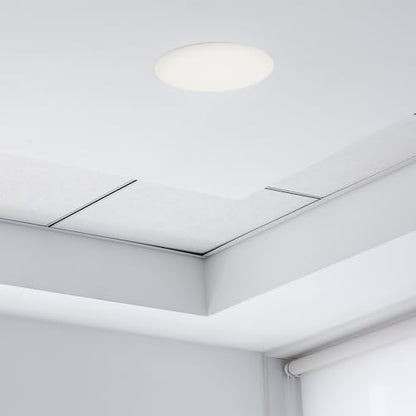 2Pcs CP3540 Ceiling Cover Plate, Round Electrical Box Cover for 3-1/2" to 4" Holes, Paintable White Plastic Hole Plates for Smoker Detector, Living Room & Office