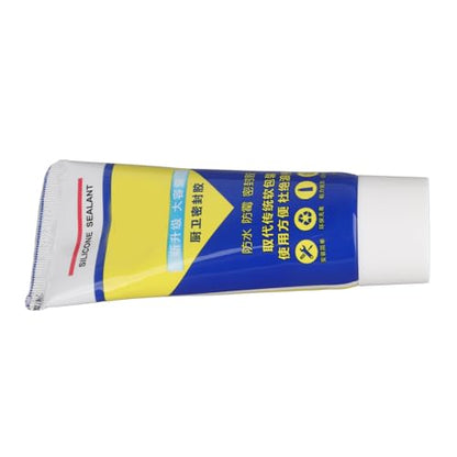 Sealant Water Caulk Adhesive for Bathroom Kitchen Basement Indoor Use with ABS Glass Ceramic Wood Aluminum Stainless Steel (White) - size: White