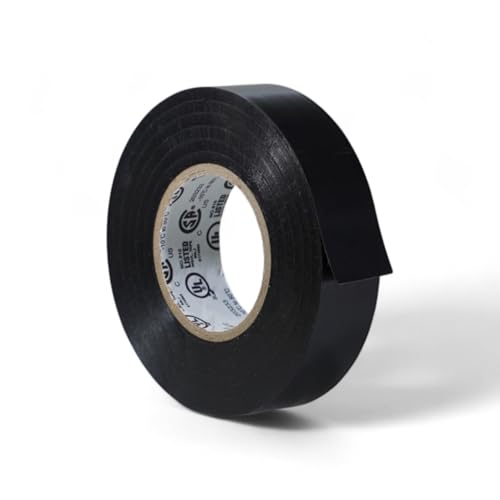 GGR Supplies T.R.U. EL7566-AW Professional Grade Rubber Black PVC Electrical Tape, Rated up to 600 Volts and 176 F - UL/CSA/CE Listed Synthetic: 3/4 in. x 66 Ft. (8 Mil) - size: 3/4 in. x 66 ft. (19mm)