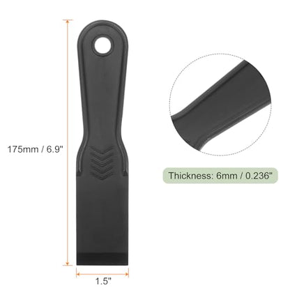 HARFINGTON 10pcs Putty Scraper 1.5" Width 6mm Thin Flexible Plastic Putty Knives for Taping Drywall Spreading Painting Wall Scratching - color: Black, size: 1.5"