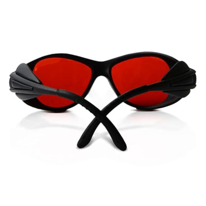 IPL & Laser Safety Glasses 190-550nm - Professional Protective Goggles for Laser Hair Removal, Tattoo & Eyebrow Removal, Eye Protection for Cosmetology Operators - color: Red-1