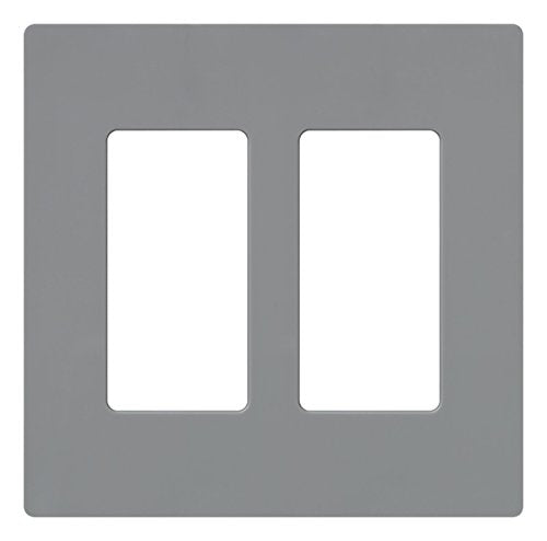 Lutron Claro Light Switch Cover Plate, 2 Gang Wallplate, for Decorator Light Switches, Rocker Light Switch Cover, Outlet Cover, Screwless Switch Plate Cover, Gloss, CW-2-GR, Gray - color: Gray, size: 1 Pack