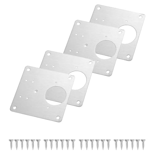 Hinge Repair Plate,Stainless Steel Hinge Repair Brackets,Kitchen Cabinet Repair Plates with Screws for Repair of Door, Home Furniture, Drawer, Boxes, Window, Cupboard (4 Pieces)