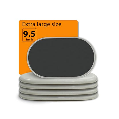 Extra Large Furniture Sliders for Carpet, 9.5 Inch Heavy Duty Reusable Moving Pads for Carpet and Hardwood Floors, Glides to Protect Surfaces and Easy Relocation - size: For Carpet - 4 PCS