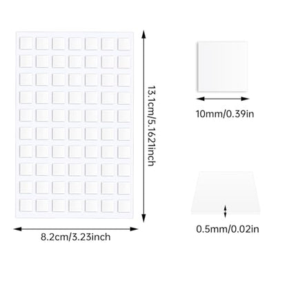 JANYUN 280 Pcs Double Sided Sticky Dots Removable Square Putty Clear Double Sided Tape for Crafts No Trace Sticky Tack Adhesive Tape (Square 10 mm) - size: 10x10mm Square 280pcs