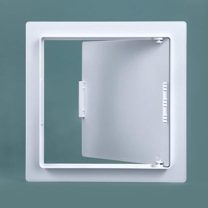 QWORK Access Panel for Drywall, 2 Pack 8 x 8 Inch ABS Plastic Access Door, Wall Hole Cover Plate for Plumbing & Electrical Cables