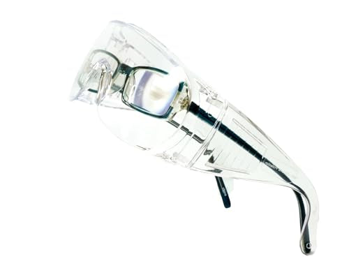 Calabria Fit Over Safety Glasses | Polarized Sunglasses Over Glasses | Wrap Around Anti-Fog | Scratch Resistant | Unisex - color: Clear
