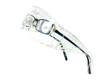 Calabria Fit Over Safety Glasses | Polarized Sunglasses Over Glasses | Wrap Around Anti-Fog | Scratch Resistant | Unisex - color: Clear