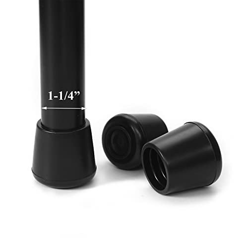 Chair Leg Tips Caps-Non Slip Rubber Leg Tips 1-1/4” Inner Diameter, Furnigear Chair Leg Floor Protectors Round Black-24 Pack - color: Black, size: 1-1/4" -24pack