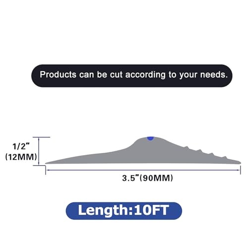 ToLanbbt 10Ft/3.05M Universal Garage Threshold Seal Strip with 300ml Black Sealants/Adhesives, Garage Door Bottom Weatherproof Strip Rubber DIY Weather Stripping Replacement (Grey-Blue Line) - color: Grey+Blue, size: 10 Ft (incl. 1 adhesive)