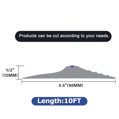 ToLanbbt 10Ft/3.05M Universal Garage Threshold Seal Strip with 300ml Black Sealants/Adhesives, Garage Door Bottom Weatherproof Strip Rubber DIY Weather Stripping Replacement (Grey-Blue Line) - color: Grey+Blue, size: 10 Ft (incl. 1 adhesive)