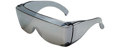 Calabria 3000 Fitover Safety Glasses with Uni-Lens – [Silver Mirror] Wrap Around Eye Protection | Anti-Fog Scratch Resistant | Protective Eyewear - color: Silver Mirror