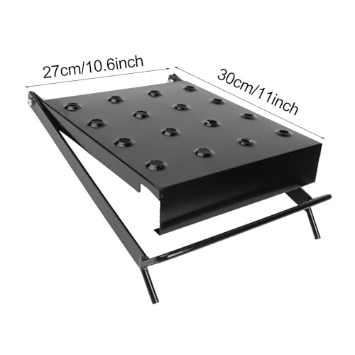 Anti-Slip Folding Ladder Work Platform, Heavy Duty Iron Step Stand with 330lb Capacity, Portable Paint Tray and Tool Holder for Construction and DIY