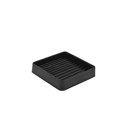 Non Slip Furniture Pads, SAFYY Square Rubber Anti Skid Caster Cups Leg Coasters, Couch, Chair, Feet, and Bed Stoppers with Anti-Sliding Floor Grip, Furniture Floor Protectors - size: 3'' Black 4 Pack
