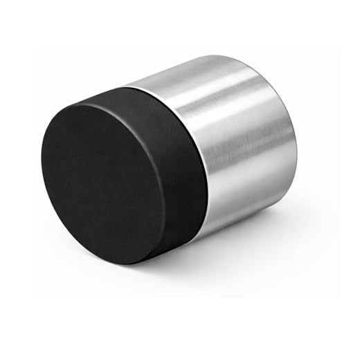 INOX Satin Stainless Steel Door Stoppers - Elegant Simple Style Door Stop with Durable Satin Finish, Heavy-Duty Wall Mounted Hardware, Scratch Protection, 1" Rise x 1-3/16" Wall Mount DSIX08-32D - color: Satin Stainless Steel, size: 1 Pack