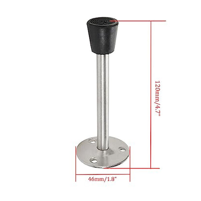 Door Stopper Stainless Steel Wall Floor Mounted Door Stop with Rubber Bumper 120mm/4.7" Length-4pcs - size: 120mm/4.7" 4pcs