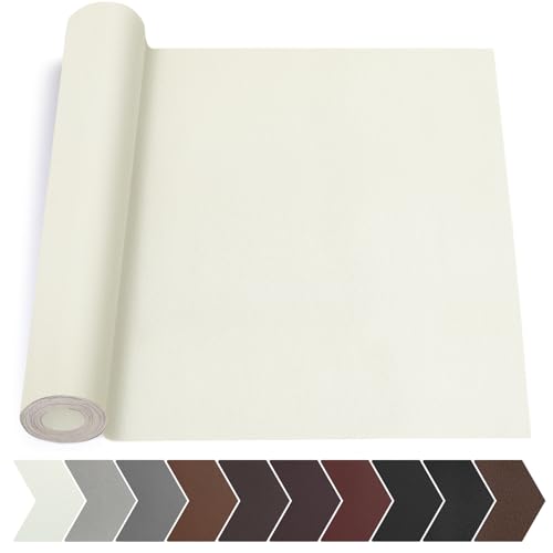 Leather Repair Tape, 17 X 79 in Leather Repair Kit for Furniture, Self Adhesive Repairing Patch Large Vinyl Patch Tape for Sofa, Car Interior, Couch, Car Interior, Car Seats(Beige White/Cream) - color: Beige White, size: Litchi Grain 17 x 79 In