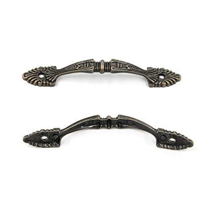 Geesatis 10 pcs Bronze Tone Decorative Antique Handle Pull Arch Shape Decorative Drawer Dresser Cabinet Pull Handles, with Mounting Screws, Anti-Rust, Hole to Hole Distance 4.3 inch - style: C