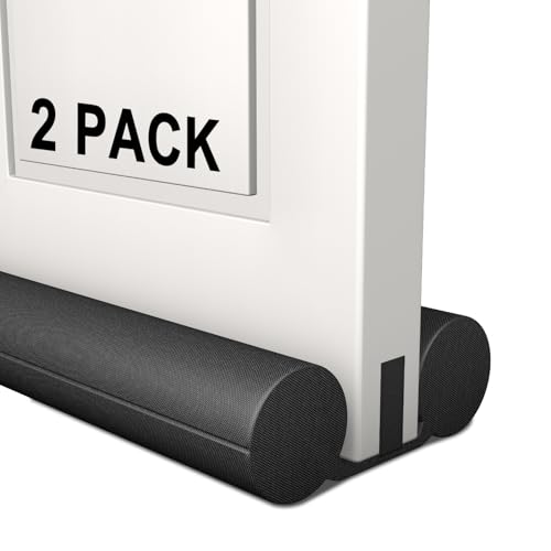 2 Pack Large Door Draft Stopper,Under Door Sweep for Bottom of Door,Weather Stripping Door Seal,Noise Stopper,Garage Window Blocker Noise Cold Air Insulation,Draft Guard - color: Black-2 Pack