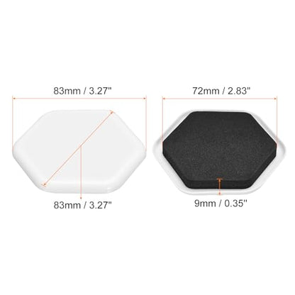 uxcell Furniture Sliders, 16Pcs 3 2/7" - Plastic Reusable Hexagon Sliding Pads, Chair Glides for Carpeted Tile Vinyl Hardwood Floors (White)