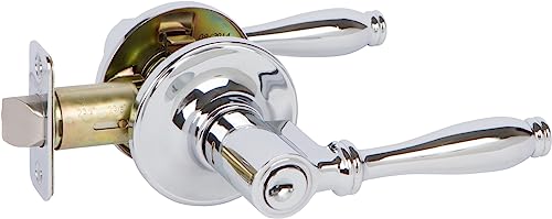 Delaney Callan Hardware Silona Entry Door Lock, Fits Door 1-3/8 to 1-3/4 in. Thick, Polished Chrome Finish – Reversible Left/Right-Handed Front Door & Garage Door Lever – Easy to Install Door Lock - color: Polished Chrome