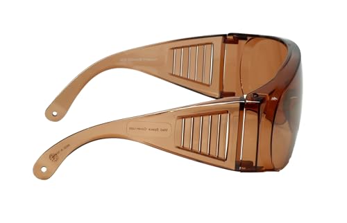 Calabria Fit Over Safety Glasses | Polarized Sunglasses Over Glasses | Wrap Around Anti-Fog | Scratch Resistant | Unisex - color: Copper