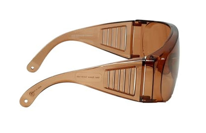 Calabria Fit Over Safety Glasses | Polarized Sunglasses Over Glasses | Wrap Around Anti-Fog | Scratch Resistant | Unisex - color: Copper
