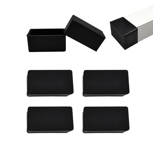 13/16X1-9/16 (20X40 mm) Rectangular Chair Leg Caps, Silicone Chair Leg Floor Protectors, Flexible End Caps, Non-Slip Rubber Chair Feet Covers for Hardwood Floors, Tables & Patio Furniture,4PCS Black - size: 13/16"X1-9/16"(20x40 mm)