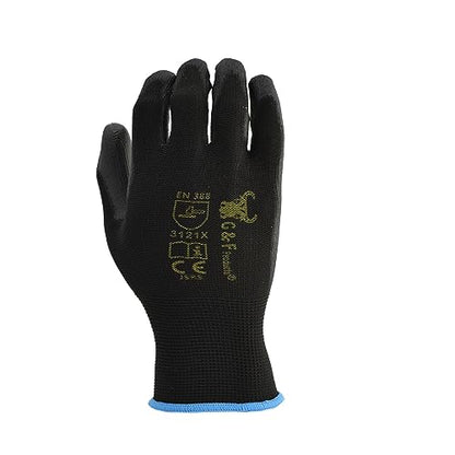 G & F Work Gloves for Men, Lightweight Grip, Polyurethane Coated, Touchscreen Compatible, Flexible & Breathable, Durable Construction, Ideal for Gardening, Mechanics, and General Duty Tasks, 12 Pairs - size: Large