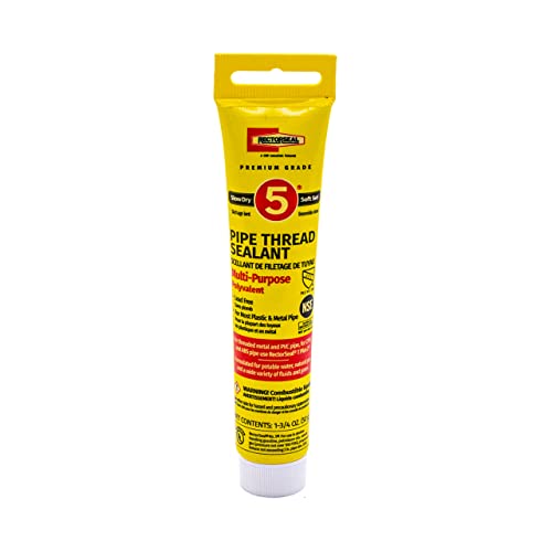 RectorSeal No. 5 25790 Pipe Thread Sealant, Lubricates & Protects Threads, Soft Setting, Slow Drying, & Permits Easy Breakout and Contains No Other Metals, 1.75 oz