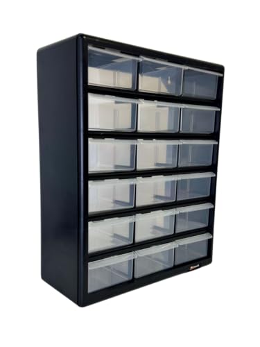 Homak 24-Drawer Parts Organizer, Black, HA01024152 - size: 18-Drawer