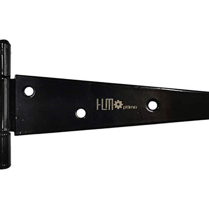 HLMOptimo Heavy Duty T Hinge Tee Hinge T Strap Hinge Shed Hinge Gate Hinge Barn Hinge Fence Hinge Door Hinge Wrought Rustproof All Size Black (6 pcs, 6 inch - size: 6 Inch, style: 6 pcs